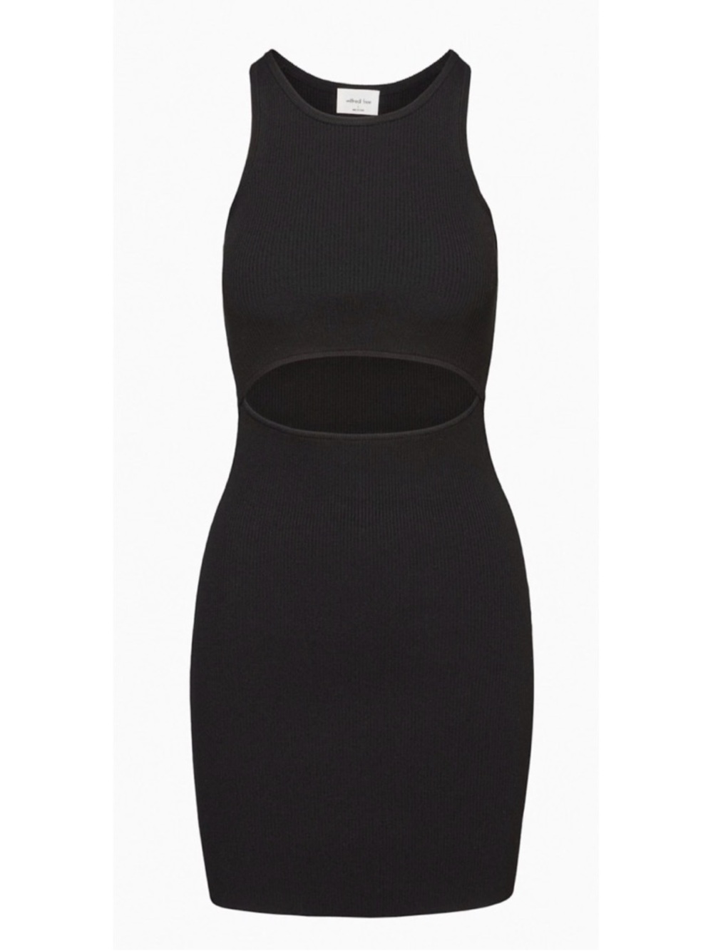 Aritzia Wilfred Free Cut-Out Knit Tank Mini Dress Black